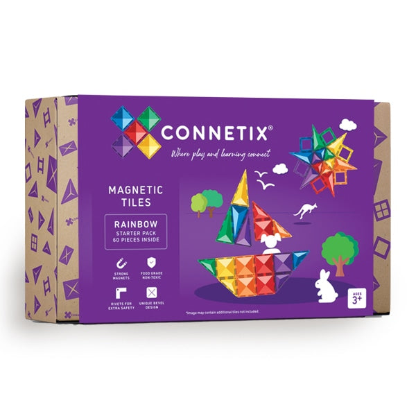 CONNETIX vaivorykštinis pradedančiojo rinkinys (60 dalių